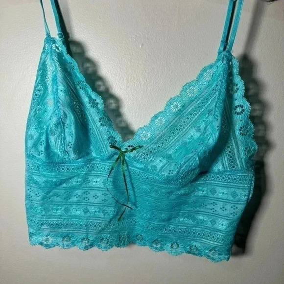 La Senza Y2K teal blue mermaid core/fairy lingerie bra top M - Picture 3 of 5